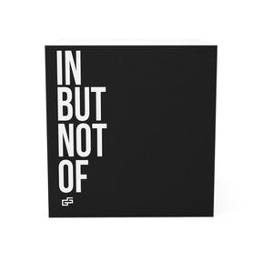 Bold "IN BUT NOT OF" Sticky Note Cube - Beige | Monochrome Mini Memo Pad