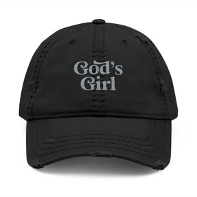 God's Girl Hat | Distressed Embroidered Cap