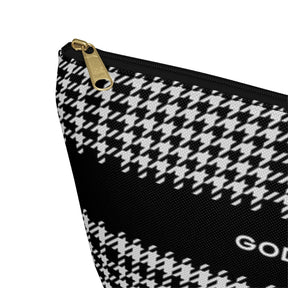 Houndstooth Accessory Pouch w T-bottom