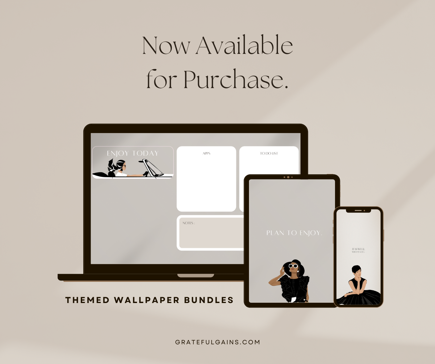 Chic Beige Christian Wallpaper with Bible Verse for PC and Phone Tablet