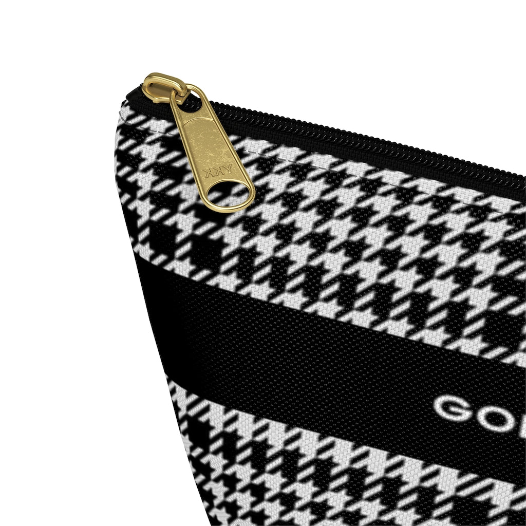 Houndstooth Accessory Pouch w T-bottom