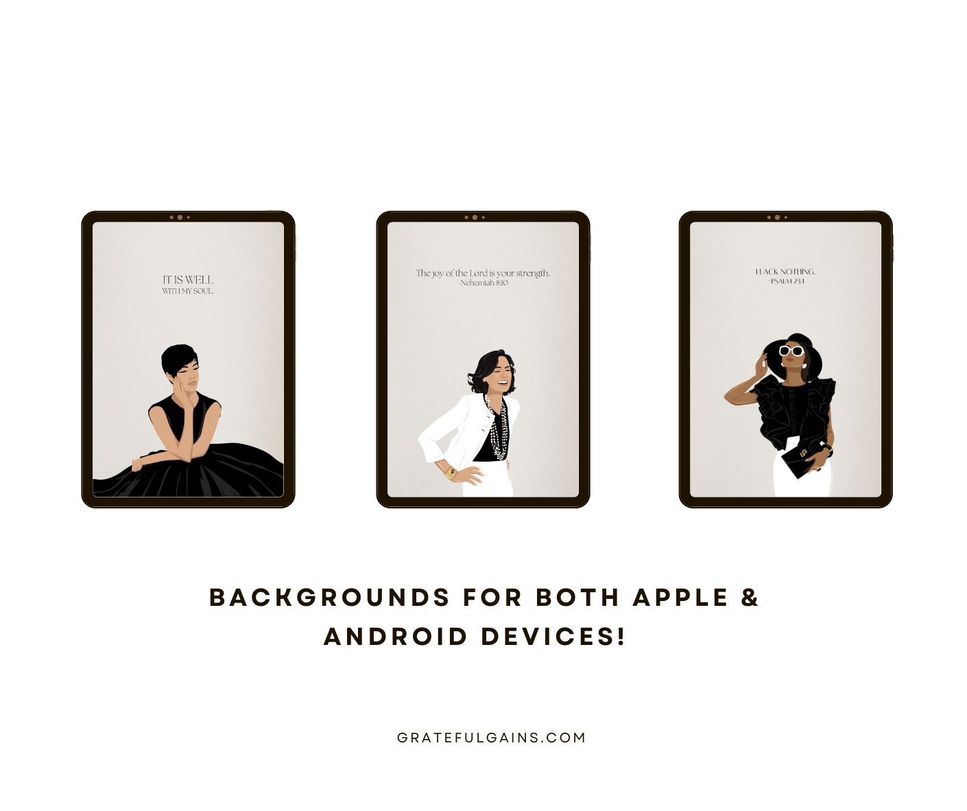 Chic Beige Christian Wallpaper with Bible Verse for PC and Phone Tablet