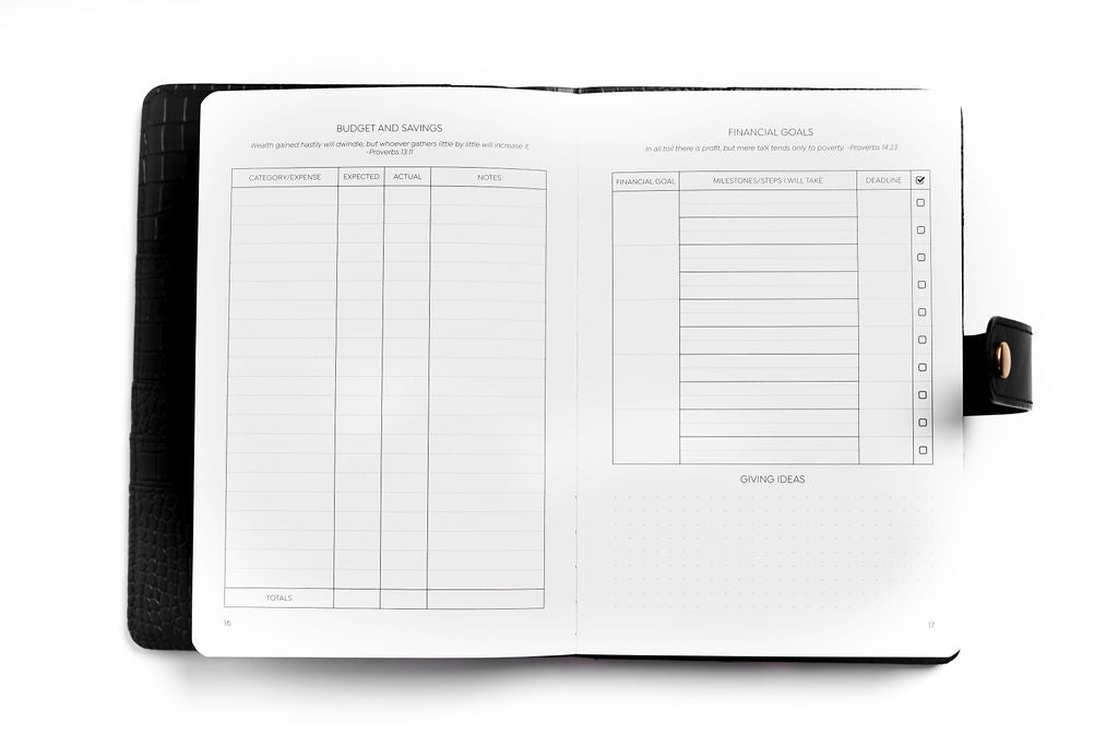 Black Croco Prayer & Gratitude Journal  -Faith Gift Set - Christian Daily Planner