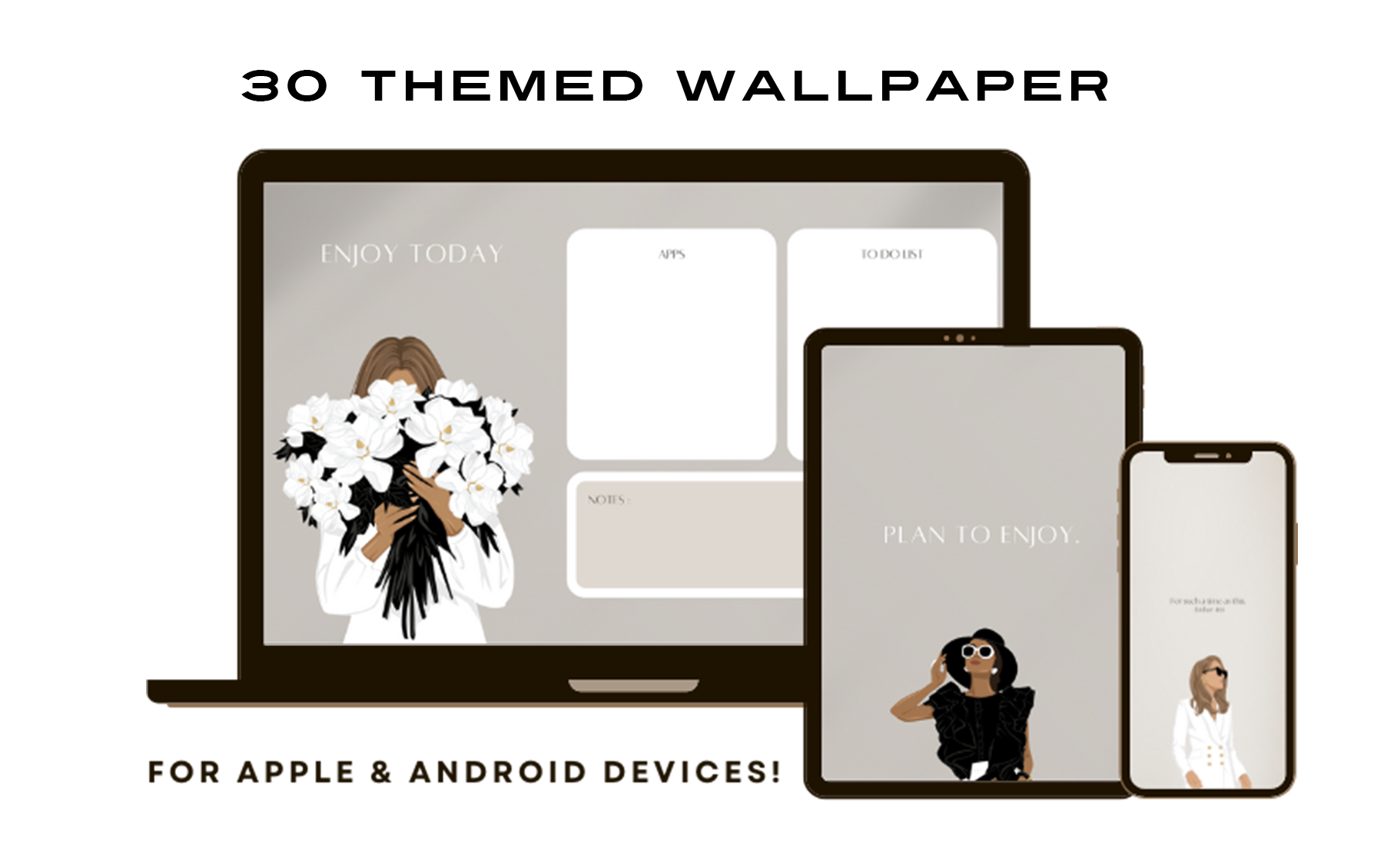 Chic Beige Christian Wallpaper with Bible Verse for PC and Phone Tablet