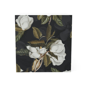 Flourish Sticky Note Cube - Dark | Mini Floral Notepad | Magnolia Memos