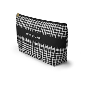 Houndstooth Accessory Pouch w T-bottom
