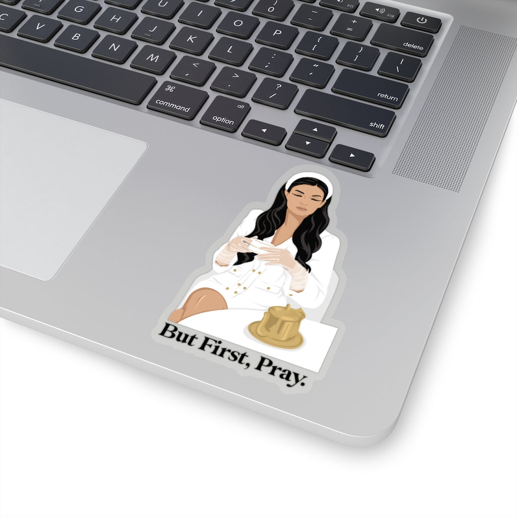 Inspirational Faith Stickers | But First, Pray.