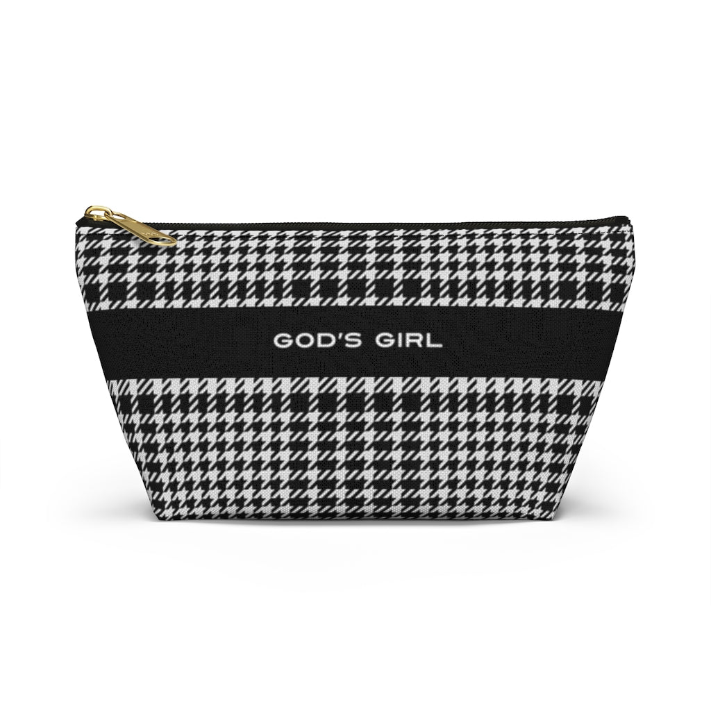 Houndstooth Accessory Pouch w T-bottom