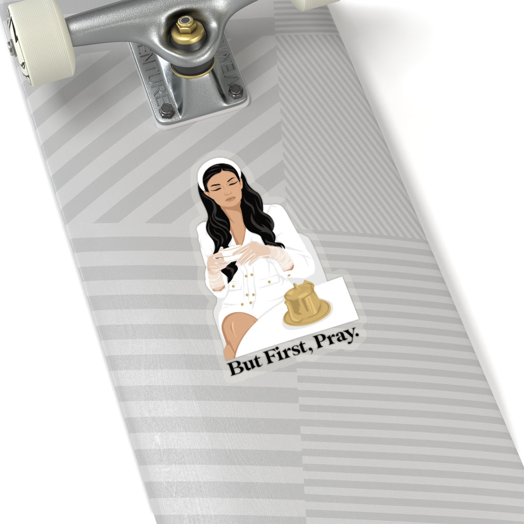 Inspirational Faith Stickers | But First, Pray.