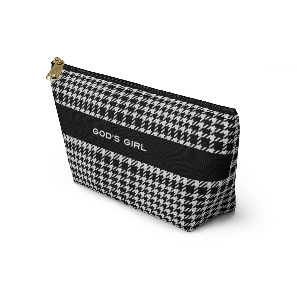 Houndstooth Accessory Pouch w T-bottom